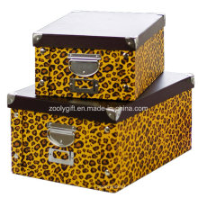 Zebra / Leopard Printing Home / Office Papeterie Snap Paper Storage Foldable Box